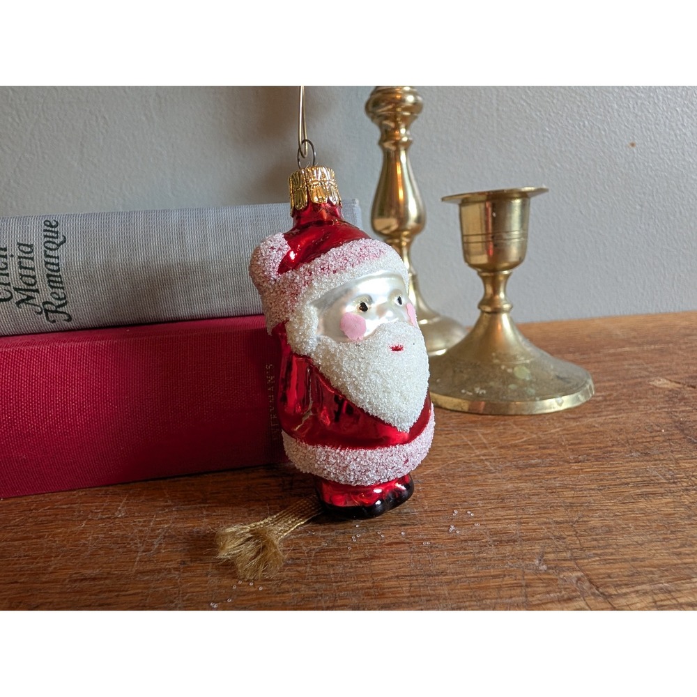 Vintage Mercury Glass Christmas Ornaments Dept 56 Village Express Truck Santa - Picture 6 of 15